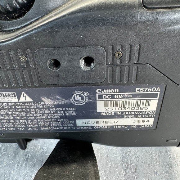 Canon ES750 8mm Video8 Camcorder Camera Video Transfer No Battery Untested As Is - Picture 8 of 8